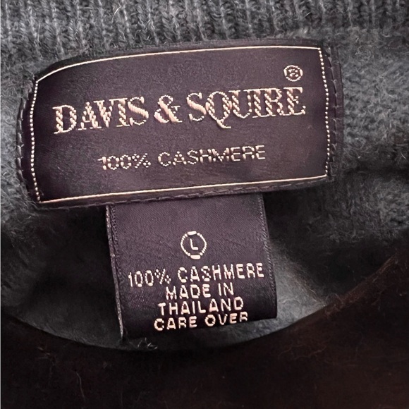 Davis & Squire 100% Cashmere Cable Dusty Blue Men’s Sweater. Sz. L. - Picture 3 of 3